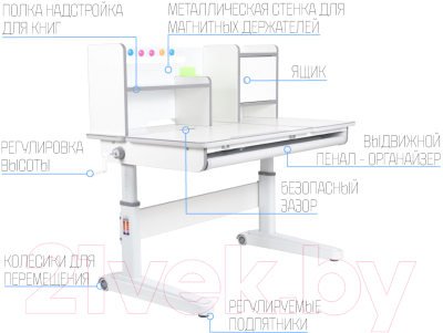 Парта+стул Anatomica Premium Granda Plus Armata (белый/зеленый/зеленый)