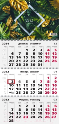 Календарь настенный Listoff Цветы 2022 / ККТ2233