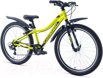 Велосипед Forward Twister 24 1.0 2022 / RBK22FW24048 (зеленый/фиолетовый)