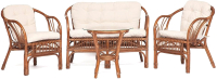 Комплект садовой мебели Tetchair New Bogota с диваном (коричневый кокос) - 