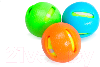 Набор игрушек для собак Camon Мячики теннисные мохнатые с лицами / AD103 (3шт)