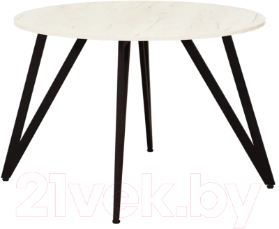 Обеденный стол Millwood Женева 2 Л18 D120 (дуб белый Craft/металл черный)