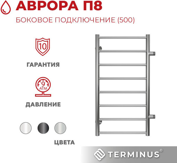 Купить Полотенцесушитель водяной Terminus Аврора П8 400x800 в Слуцке