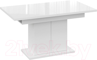 Обеденный стол ТриЯ Детройт Тип 2 (белый/стекло белый глянец)