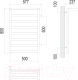Миниатюра изображения товара Полотенцесушитель водяной Terminus Хендрикс П8 500x800 (слева, с боковым подключением 50)
