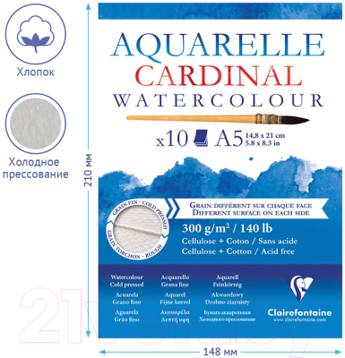 Альбом для рисования Clairefontaine Cardinal A5 / 96182C (10л)