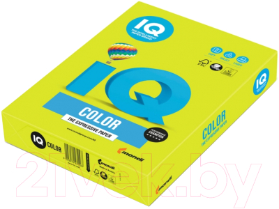 Бумага IQ Color Neon А4 80г/м2 / NEOGN (100л, зеленый неон)