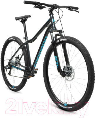 Велосипед Forward Sporting 29 2.2 D 2022 / RBK22FW29911 (17, черный/бирюзовый)