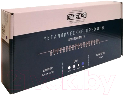 Пружины для переплета Office Kit D4.8мм (3/16) / OKPM316W (100шт, белый)