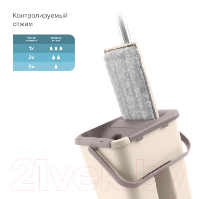 Набор для уборки Miley Easy Mop двухкамерное ведро с отжимом сменный моп / 607753
