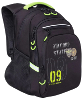 Школьный рюкзак Grizzly RB-050-21/1 (черный/салатовый) - 