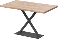 Обеденный стол Millwood Лофт Харлей Л18 100x70 (дуб табачный Craft/металл черный) - 