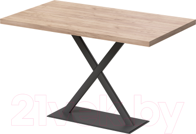 Обеденный стол Millwood Лофт Харлей Л18 100x70 (дуб табачный Craft/металл черный)