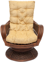 Кресло-качалка Tetchair Andrea Relax Medium с подушкой (античный орех/рубчик кремовый) - 