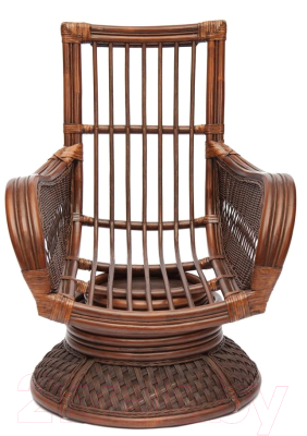 Кресло-качалка Tetchair Andrea Relax Medium с подушкой (античный орех/рубчик кремовый)