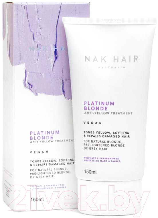 Тонирующая маска для волос Nak Platinum Blonde Treatment 60 Second Repair