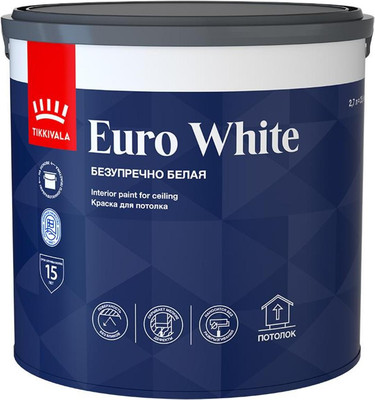 

Краска, Euro White Для потолка