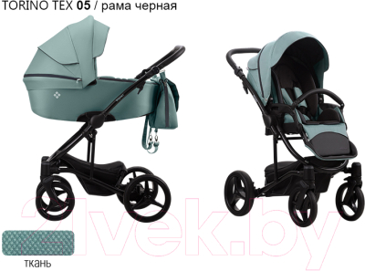 Детская универсальная коляска Bebetto Torino Tex 2 в 1 черная рама (05)