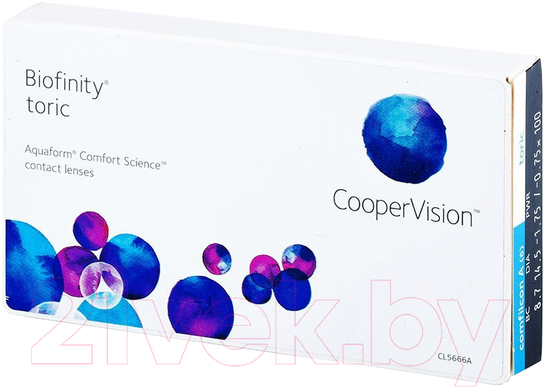 Контактная линза Biofinity AST Sph-6.50 cyl-0.75 ax010 R8.7