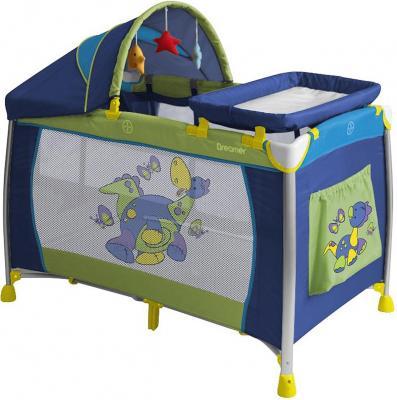 Кровать-манеж Lorelli Dreamer 2 Layers Plus (Dinos Blue) - общий вид