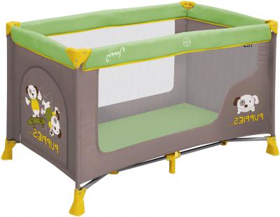 Кровать-манеж Lorelli Nanny 1 (Green Beige Puppies) - общий вид
