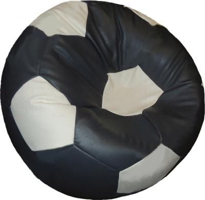 Бескаркасное кресло Baggy Футбольный мяч Медиум (бело-серое) - общий вид