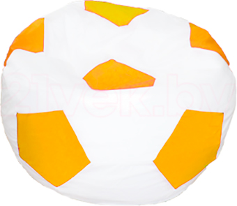 Бескаркасное кресло Baggy Футбольный мяч Стандарт (бело-желтое) - общий вид