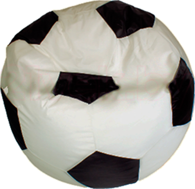 Бескаркасное кресло Baggy Футбольный мяч Стандарт (бежево-черное) - общий вид