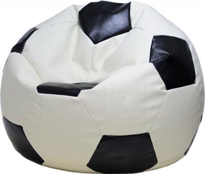 Бескаркасное кресло Baggy Футбольный мяч Стандарт (бело-черное) - общий вид