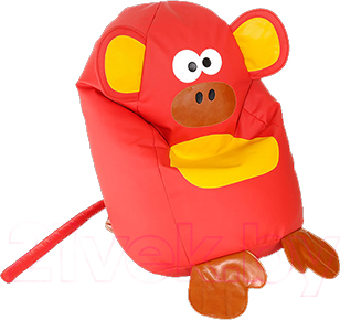 Бескаркасное кресло Baggy Обезьяна (красное) - общий вид