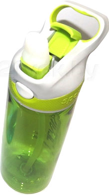 Бутылка для воды No Brand CG-850 (750мл, зеленый) - с нажатой кнопкой