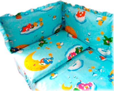 Комплект постельный для малышей Ночка Мишки на облаках 7 (голубой) - общий вид