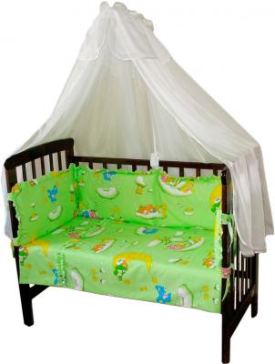 Комплект постельный для малышей Ночка Мишки на облаках 5 (салатовый) - бампер и балдахин в комплект не входят