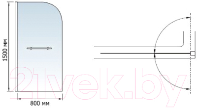 Стеклянная шторка для ванны RGW SC-01 / 03110108-11