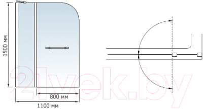 Стеклянная шторка для ванны RGW SC-04 с полками / 03110411-11