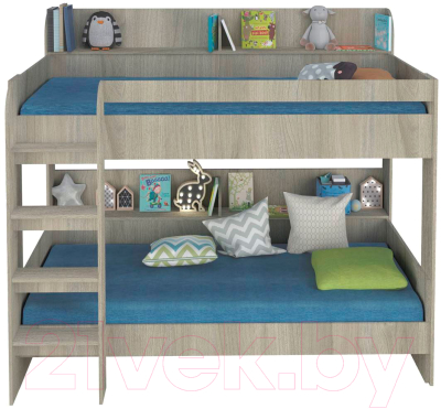Двухъярусная кровать Polini Kids Simple 5000 (вяз/белый)