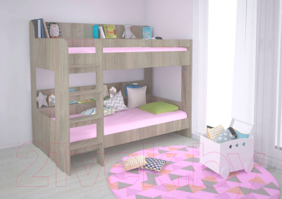 Двухъярусная кровать Polini Kids Simple 5000 (вяз/белый)