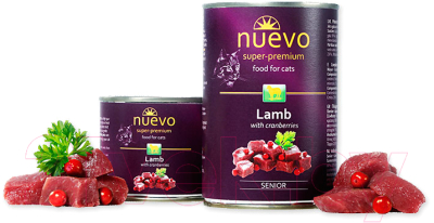 Влажный корм для кошек Nuevo Senior Lamb & Cranberries / 95116 (200г)