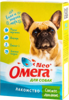 Лакомство для собак Омега Neo + С-Д с мятой и имбирем (90таб) -