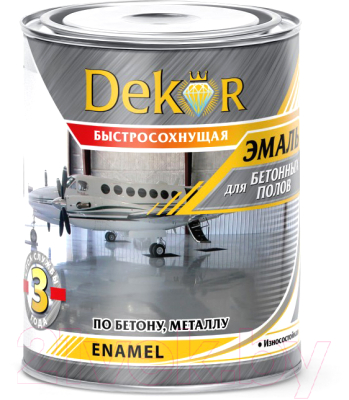 Эмаль Dekor Алкидно-уретановая для бетонных полов (800г, белый)