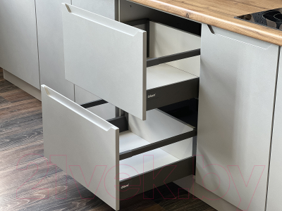 Шкаф навесной для кухни ДСВ Тренто ПУ 600 левый (серый/серый)