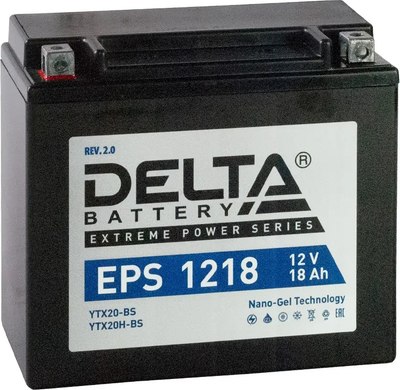 Мотоаккумулятор DELTA EPS 1218 / YTX20H-BS (18 А/ч) - 