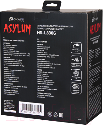 Наушники-гарнитура Oklick HS-L830G Asylum