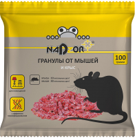 Средство для борьбы с вредителями Nadzor Гранулы от мышей и крыс (100г) - 