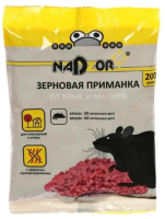 Средство для борьбы с вредителями Nadzor Зерновая приманка от мышей и крыс (200г) - 