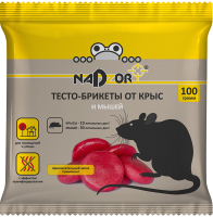 Средство для борьбы с вредителями Nadzor Тесто-брикет от крыс и мышей (100г) - 