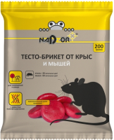 Средство для борьбы с вредителями Nadzor Тесто-брикет от крыс и мышей (200г) - 