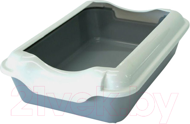 Туалет-лоток Homepet С бортиком серый 37x27x11.5см