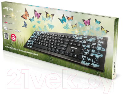 Клавиатура SmartBuy 223 USB Butterflies / SBK-223U-B-FC