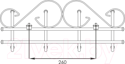Вешалка для одежды ЗМИ Ажур 4 / ВНА 200 (медный антик)